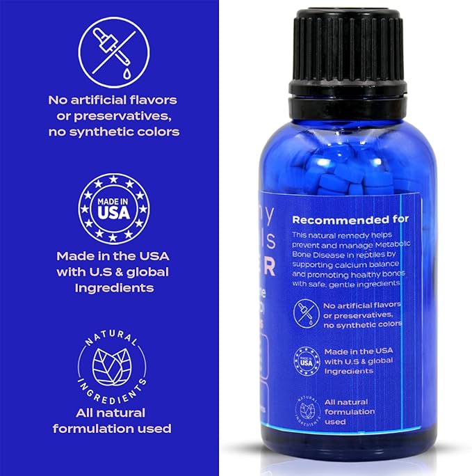 HealthyAnimals4Ever Bone Support for Reptiles - Natural Calcium Balance & Bone Strength Formula - Supports Bone Health, Mobility & Vitality - 300 Count HealthyAnimals4ever