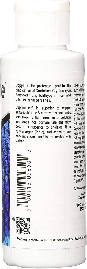 Seachem Cupramine Copper 100ml (Pack of 2) Seachem+Laboratories%2C+Inc.