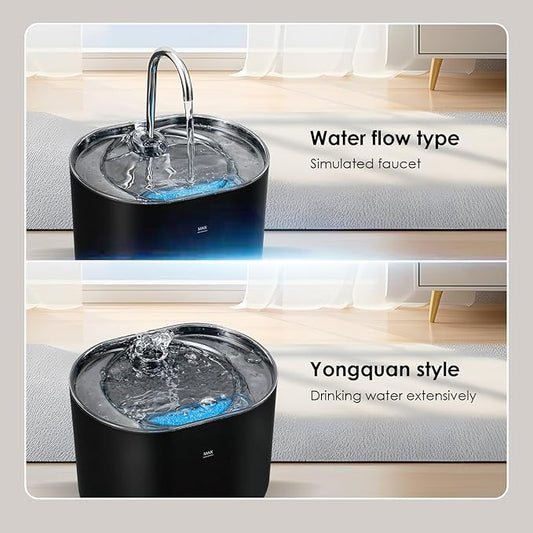 Cat Water Fountain,74oz/2.2L Cat Automatic Water Fountain with a Detachable Water Tank,Pet Water Dispenser for Cats,Dogs,Quiet Pump Inside - PAWPICO