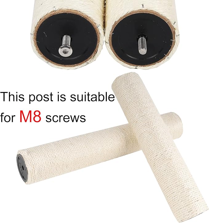Dimaka Cat Scratching Post Replacement Pole, Cardboard and Sisal (Beige-4 Posts, 13.4 in/ 34 cm) - PAWPICO