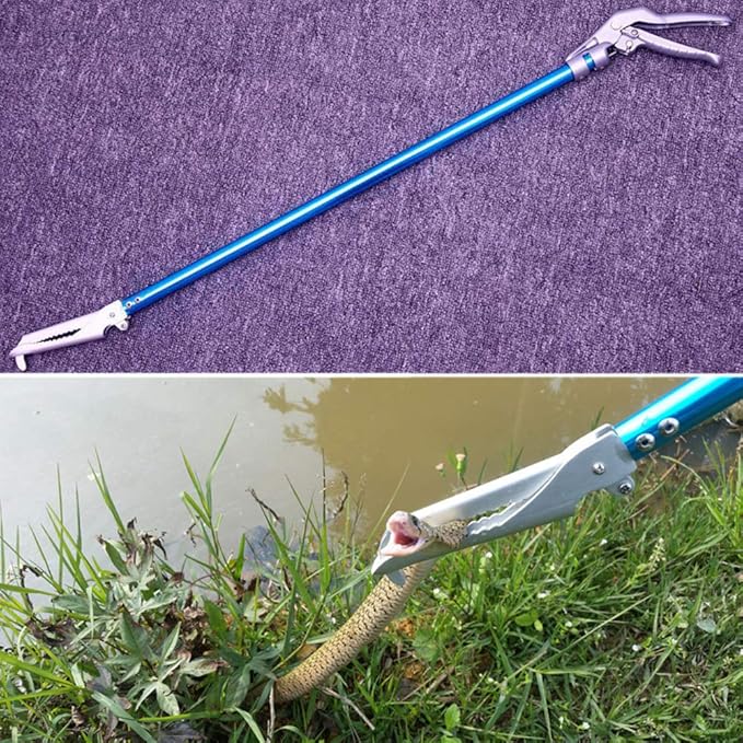 47-inch Snake Tongs Snake Catcher Grabber Tool Aluminum Alloy Reptile Catching Professional Equipment Ouronehome