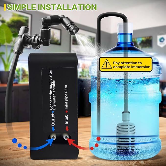 Reptile Smart Mister, Reptile Humidifiers Misting System Automatic with Timer, Terrariums Humidifier with 360°Adjustable Misting Nozzles, Spray Kit for Rainforest Plants Amphibian MYGIIKAKA