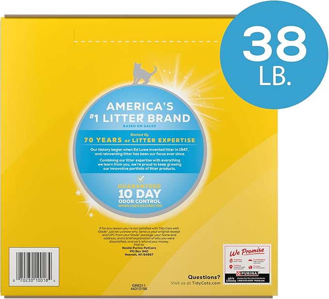 Purina Tidy Cats Clumping Multi Cat Litter, Glade Clear Springs - 38 lb. Box - PAWPICO