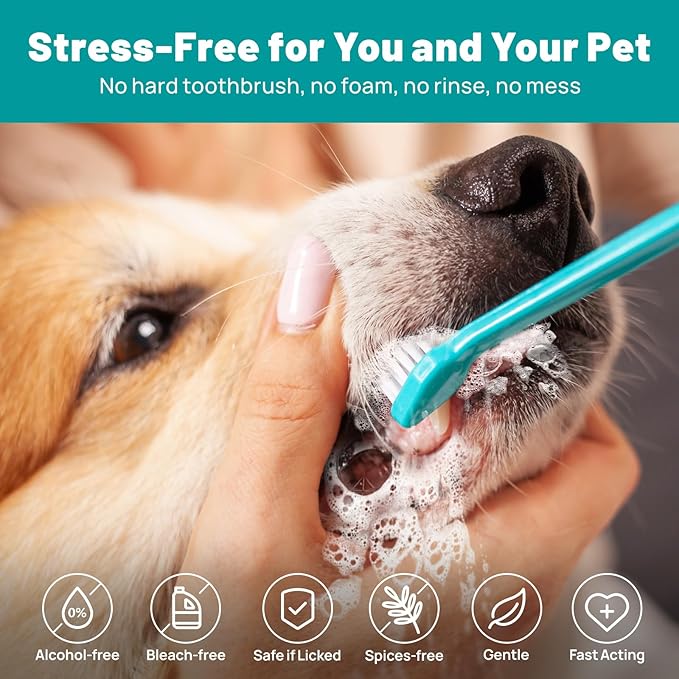 Dog Dental Care Wipes - Dog Teeth Cleaning Finger Wipes - Dog Tooth Brushing Kit Dental Wipes - Reduces Plaque & Freshens Breath (100 Pcs) SmileDenX