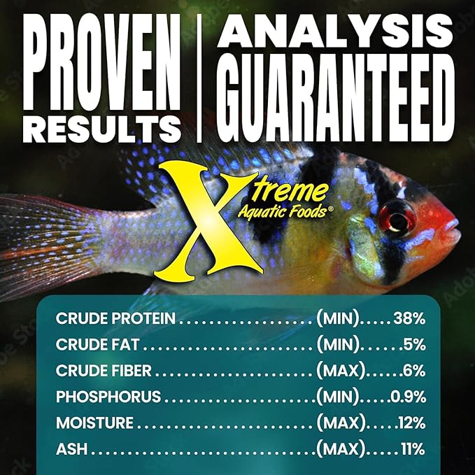 Xtreme Community Peewee 1.5mm Pellets: Slow Sinking & Ideal for Community Fish - Boosts Immune & Digestive Health, Enhances Color & Energy, Max Protein Fish Food – USA Farm Grown (20oz) XtremeAquaticFoods