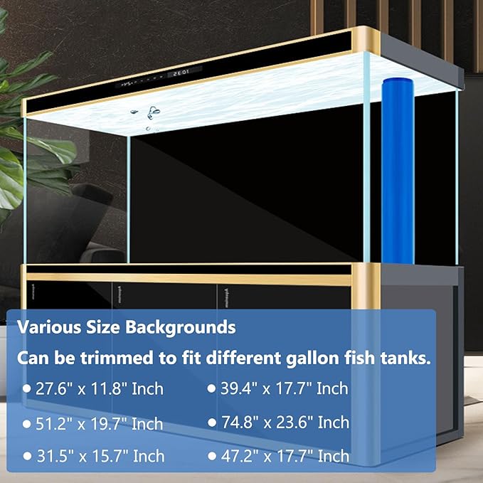 Aquarium Background Static Cling Black Fish Tank Background Wallpaper Fish Tank Backdrop Vinyl Aquarium Poster Background 47 x 18 in XCNO