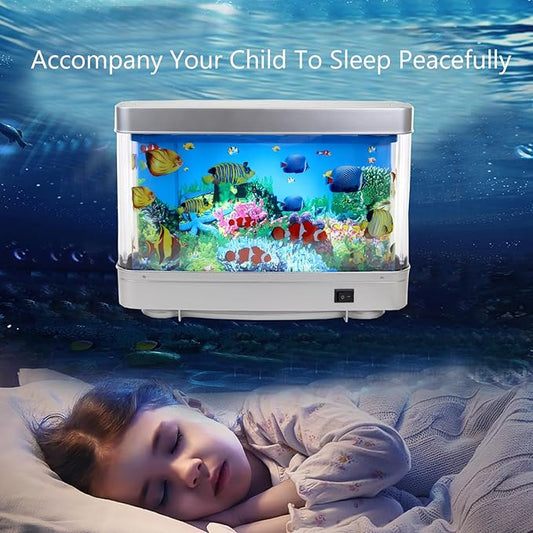 Lightahead Artificial Aquarium: Fascinating Moving Pictures of Fish in Tank Decorative Sensory Aquarium Lamp Virtual Ocean in Motion (Marine Life A) Lightahead%C2%AE