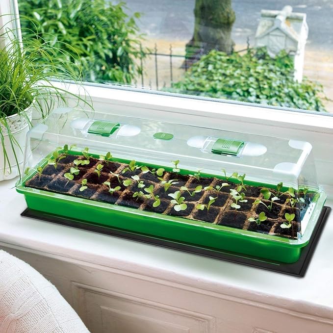 iPower GLHTMTSX2-A 2-Pack 10" x 20.5" Durable Waterproof Seedling Heat Mat Warm Hydroponic Plant Germination Starting Pad, Green iPower