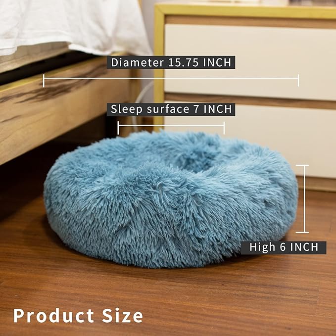 Marshmallow Cat Bed for Small New Born Kitten, Indoor Cats Plush Puppy Bed 15 Inches - PAWPICO