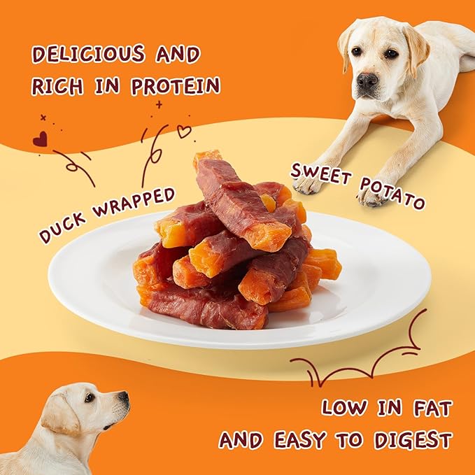 Jungle Calling Sweet Potato & Duck Dog Treats, Vegetarian, Nutritious and Delicious Snacks for Your Furry Friend, 10.6 oz - PAWPICO