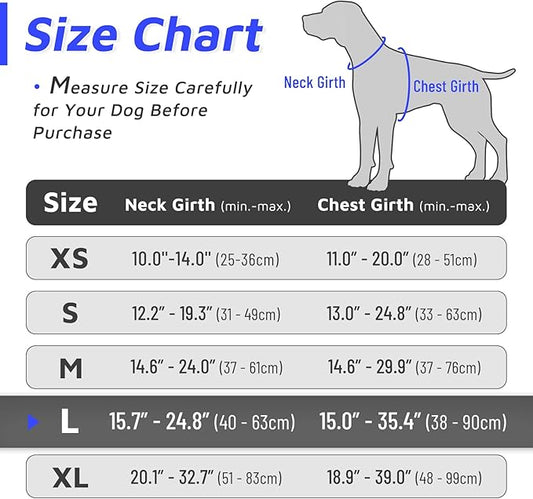 Eagloo Dog Harness for Large Dogs, No Pull Service Vest with Reflective Strips and Control Handle, Adjustable and Comfortable for Easy Walking, No Choke Pet Harness with 2 Metal Rings, Blue, L GoExplorewithEagloo