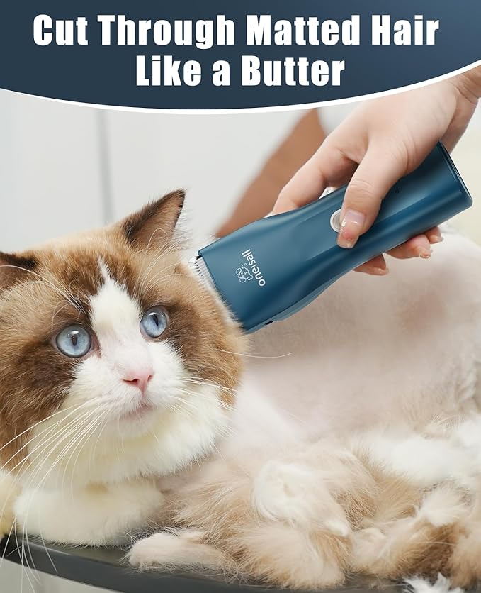 oneisall Pet Clipper for Cat Matted Hair, Pet Shaver for Cats Quiet Pet Hair Clippers Cordless Cat Clippers for Matted Hair Cat Clippers for Long Hair - PAWPICO