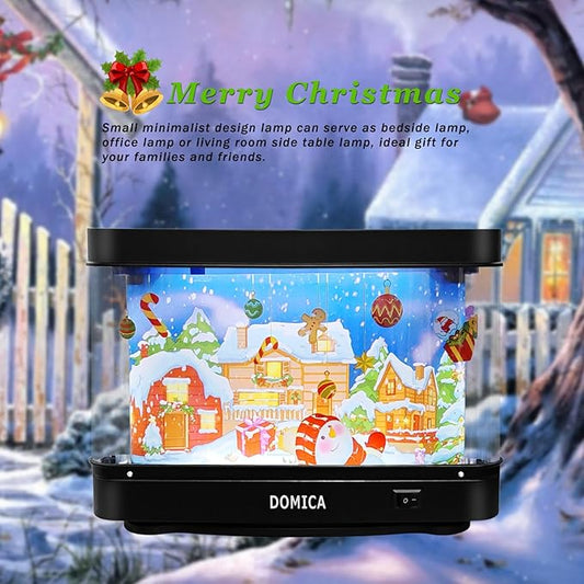 DOMICA Christmas Decorations Home Decor, Xmas Night Light with Timer for Bedroom, Reindeers Santa Claus Snowman Gingerbread Snow House, Christmas Gifts LED Table Light Table Lamp Indoor DOMICA