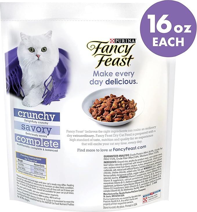 Aurora Pet Variety Pack (2) FF Gourmet Dry Cat Food (Chicken and Turkey, Filet Mignon) 16-oz Bags with AuroraPet Wipes - PAWPICO