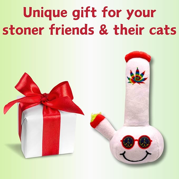 Lil' Billie The Bong 420 Cat Toy | Funny Cat Toy | Cool Plush Catnip Toy | Fun Novelty Gift | Play and Funny Photos - PAWPICO