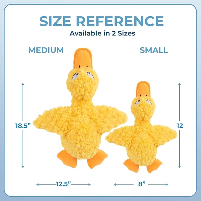 Best Pet Supplies Ducky Doodle Squeaky Crinkle Plush Toy for Small and Medium Breed Puppies or Dogs – Ducky Doodle (Gold), Small - PAWPICO
