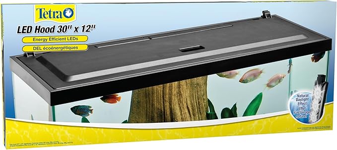 Tetra LED Hood 30 Inches by 12 Inches, Low-Profile Aquarium Hood with Hidden Lighting Tetra