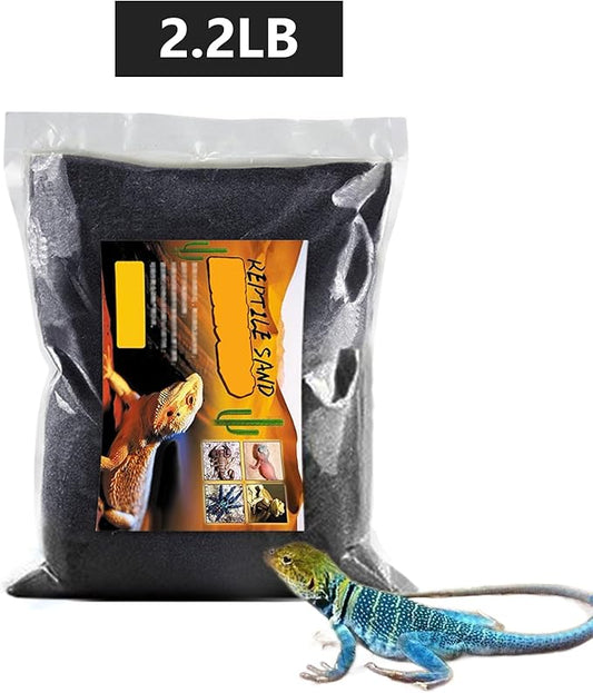 BNOSDM Reptile Sand Bearded Dragons Substrate Sands Lizard Terrarium Bedding Desert Blend for Snakes Geckos Chameleon Tortoise Frogs Scorpion Invertebrates Amphibian(Black) BNOSDM