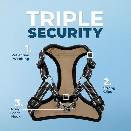 Best Pet Supplies Voyager Adjustable Dog Harness Leash Set with Reflective Stripes for Walking Heavy-Duty Full Body No Pull Vest with Leash D-Ring, Breathable All-Weather - Army/Black Trim, L BestPetSuppliesLLC