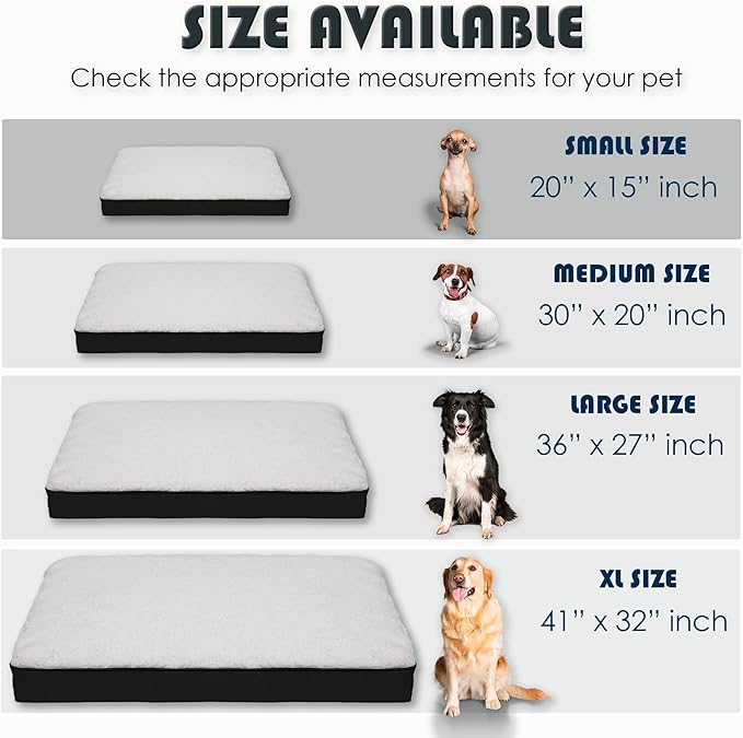 Orthopedic Dog Bed, Memory Foam Revisable Two Side with Washable Removable Cover, Small 20”x15” - PAWPICO