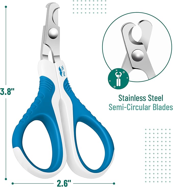 Mr. Pen- Cat Nail Clipper, Blue & White Cat Nail Trimmer, Cat Nail Clippers, Cat Claw Clippers, Cat Clippers for Nails, Pet Nail Clippers, Kitten Nail Clipper, Small Dog Nail Clipper Cat Claw Trimmer - PAWPICO