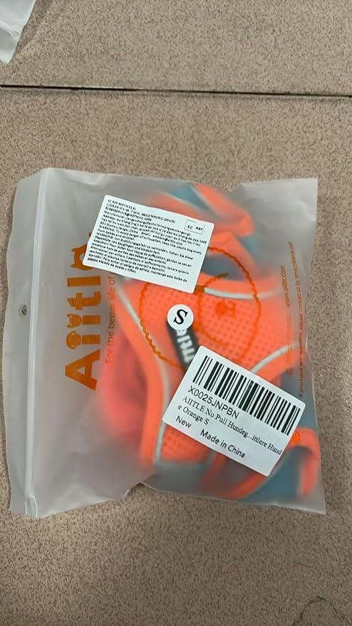 AIITLE No Pull Dog Harness and Leash Set, Step in Adjustable Dog Harness with Padded Vest for All Weather, Dog Leash with Soft Padded Handle, Easy to Put on Small and Medium Dogs Orange S AIITLE-FORPETSBETTERLIFE