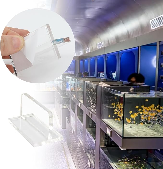6Pcs Clear Acrylic Aquarium Lid Handles, Transparent Pulls Handles Fish Tank Cover Handle with Adhesive Sticker, Rectangle Aquarium Tank Lid Replacement Handle for Aquarium Fish Cover Holder KCGANI