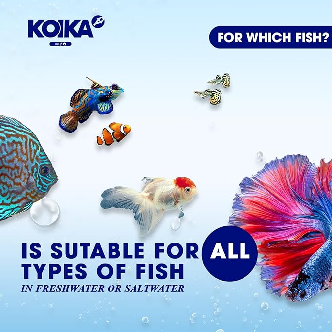 KOIKA BACM Natural Color Enhancement for Fish, Combination of Probiotic & Multi-Vitamins for Aquarium A, B6, B2, Pleasant Smell (BACM (New Formula), 10ml) Koika