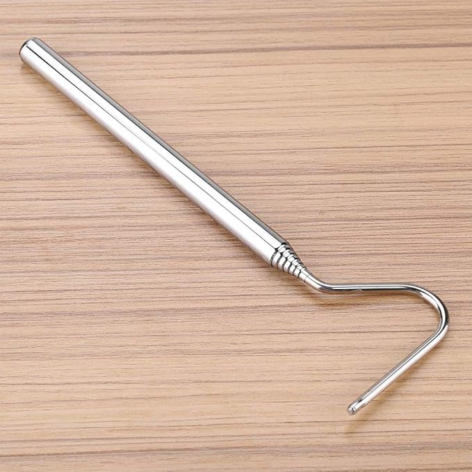 Snake Hook, Stainless Steel Extensible Telescoping Snake Catcher Hook Collapsible Reptile Hook Telescoping Capture Hook for Catching Handling Grabber Separate Small Pet Snake ViaGasaFamido