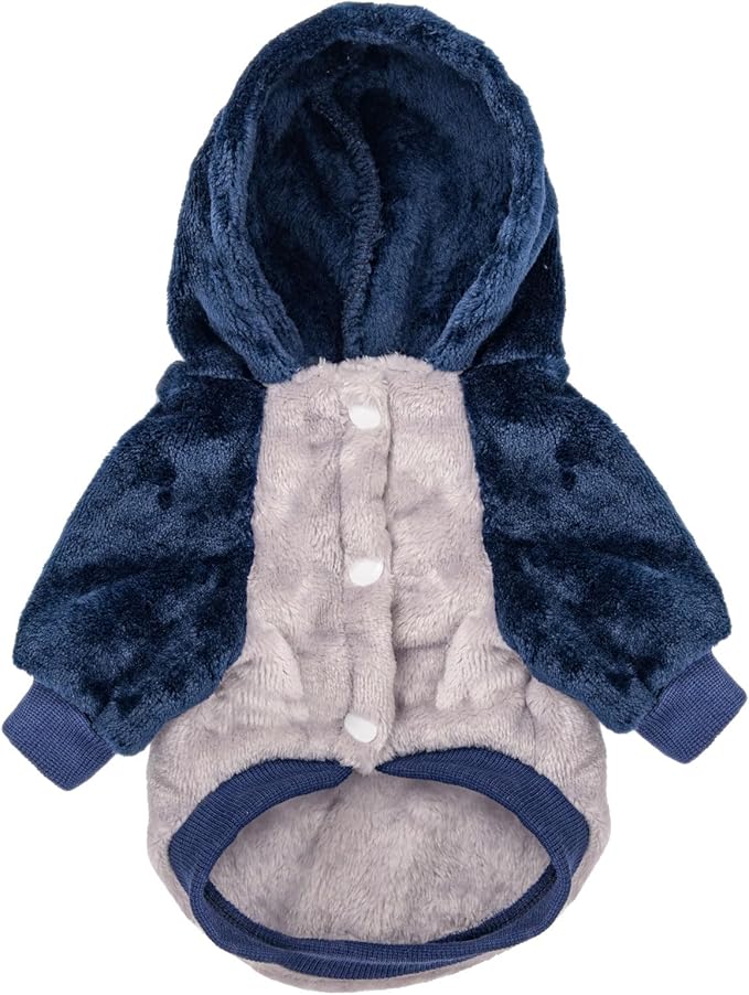 FabriCastle Dog Hoodie Sweater, Dog Clothes, Dog Coat, Dog Jacket for Small or Medium Dogs Boy or Girl, Ultra Soft and Warm Cat Pet Sweaters (Grey Body, Large) - PAWPICO