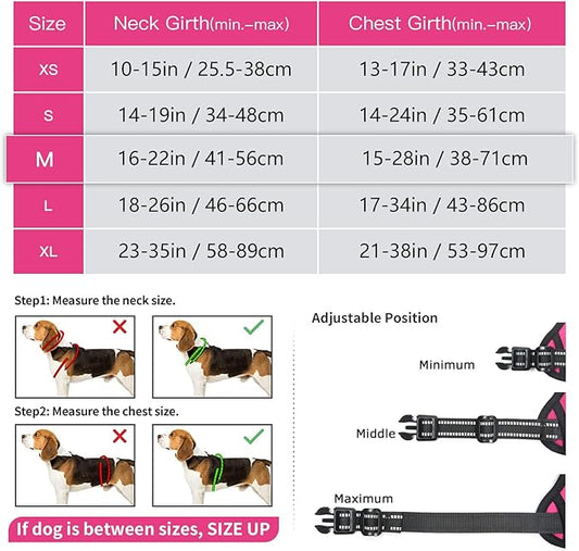 Timos No Pull Dog Harness, No Choke Front Lead Dog Reflective Harness, Adjustable Soft Padded Pet Vest with Easy Control Handle for Small Medium Large Dogs Timos