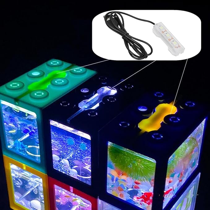 Tnfeeon Small Aquarium Water Plant Light,Full Spectrum Aquarium Lighting for Freshwater Fish Home Desktop Mini Decoration Soft LED Lamp with USB Connector Tnfeeon