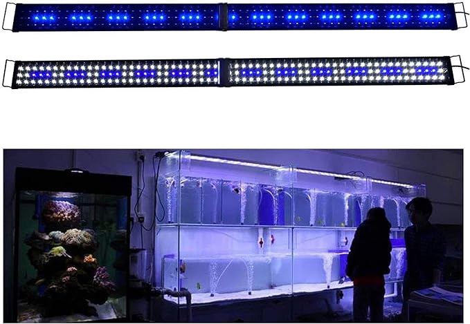 KZKR LED Aquarium Hood Lighting 72-78 inch Fish Tank Light Lamp for Freshwater Marine Saltwater Blue and White Decorations Light 6-7ft (34W) 180cm - 200cm KZKR