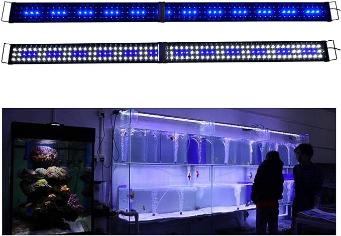 KZKR LED Aquarium Hood Lighting 72-78 inch Fish Tank Light Lamp for Freshwater Marine Saltwater Blue and White Decorations Light 6-7ft (34W) 180cm - 200cm KZKR
