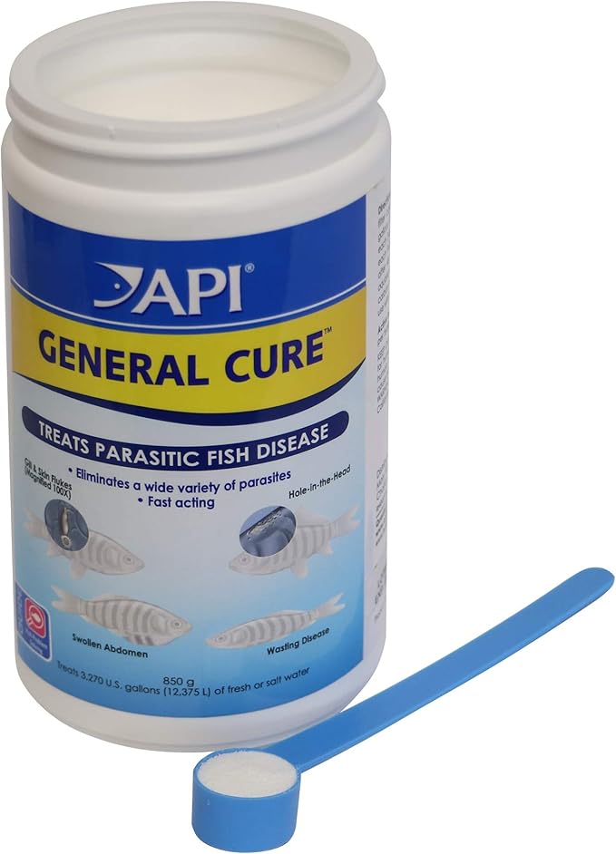 API GENERAL CURE Freshwater and Saltwater Fish Powder Medication 30-Ounce Bulk Box,White API