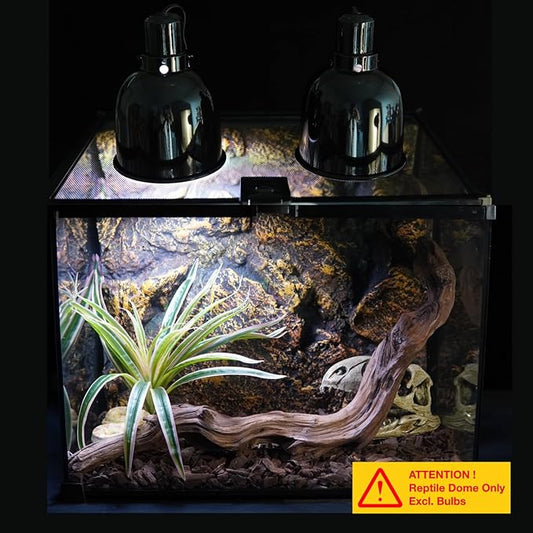 Reptile Light Fixture, 2-Pack 5.5'' Deep Dome for Reptile Light/Heat Lamp/UVB Light, 5.5 Inch Light Reflector Dome ReptiKing