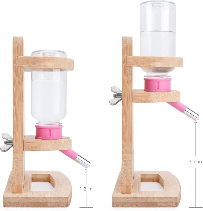 Niteangel Water Bottle with Stand for Syrian Dwarf Hamsters Gerbils Mice Rats Degus Small pet Rodents(Pink) Niteangel