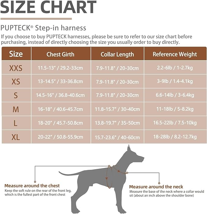 PUPTECK Adjustable Dog Harness Collar and Leash Set Step in No Pull Pet Harness for Small Medium Dogs Puppy and Cats Outdoor Walking Running, Soft Mesh Padded Reflective Vest Harnesses, Beige XXS PUPTECK