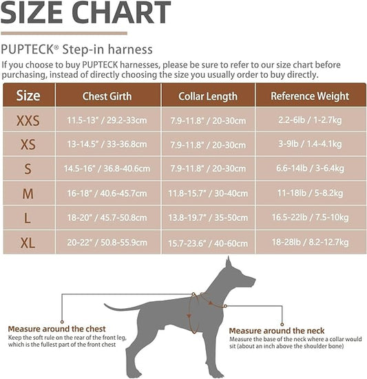 PUPTECK Adjustable Dog Harness Collar and Leash Set Step in No Pull Pet Harness for Small Medium Dogs Puppy and Cats Outdoor Walking Running, Soft Mesh Padded Reflective Vest Harnesses, Beige XXS PUPTECK