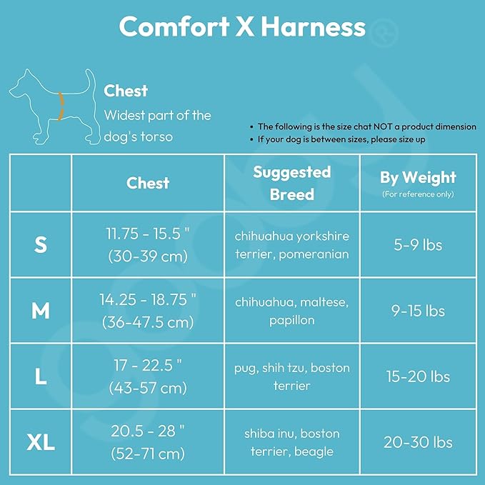 Gooby Comfort X Head in Harness - Blue, Small - No Pull Small Dog Harness, Patented Choke-Free X Frame - Perfect on The Go Dog Harness for Medium Dogs No Pull or Small Dogs for Indoor and Outdoor Use Gooby
