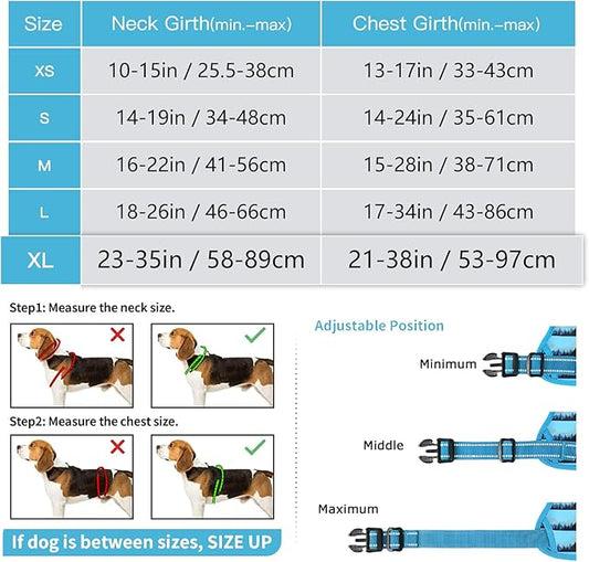 Timos Dog Harness for X-Lage Dogs No Pull,Front Clip Dog Walking Harness with Reflective Adjustable Soft Padded Vest and Easy Control Handle,No-Choke Pet Harness with 2 Metal Rings,Morning,XL Timos