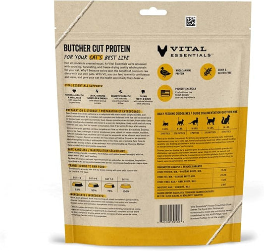 Vital Essentials Freeze Dried Raw Cat Food, Duck Mini Patties Entree, 3.75 oz VitalEssentials