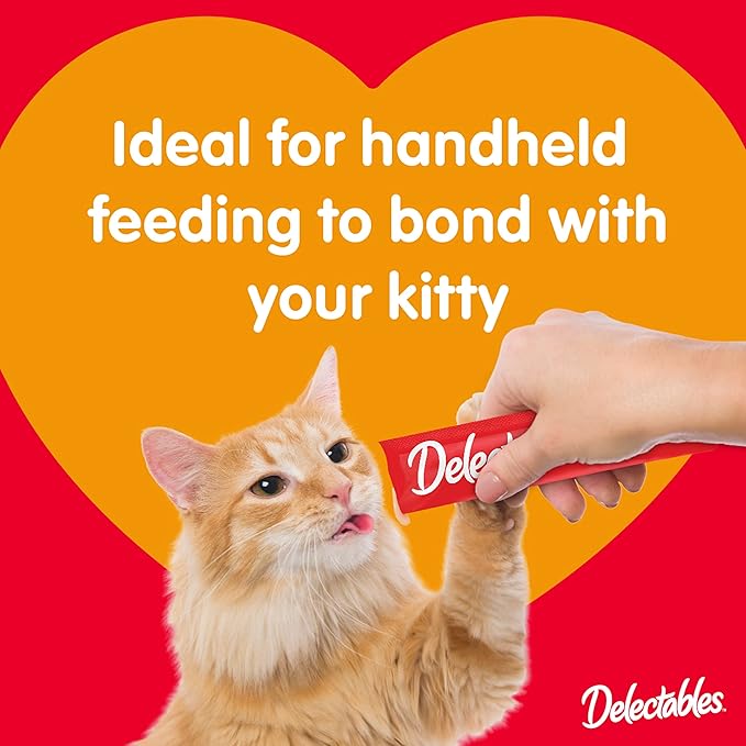 Hartz Delectables Squeeze Up Interactive Lickable Wet Cat Treats for Adult & Senior Cats, Tuna & Shrimp, 24 Count, 12 ounces Hartz