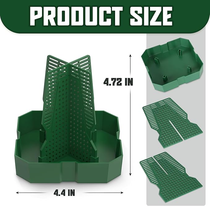 Chameleon Feeding Bowl for Reptile Terrarium, Climbable Design for Reptile to Hunt, Suitable for Feeding Lizards, Bearded Dragons, Geckos, Guardians, Frogs, Green, Small Fischuel