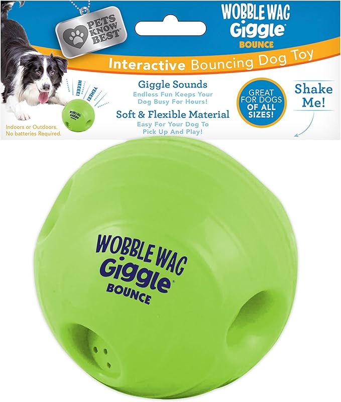 Wobble Wag Giggle Bounce Interactive Dog Toy- Sound Making Bouncing Ball for Dogs Ages Indoor & Outdoor Play, Soft & Durable with Easy Grip Design- Pets Know Best - PAWPICO