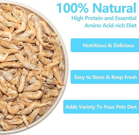 Freeze Dried Shrimp – 3.5 Oz Freeze Dried River Shrimp, Shrimp Turtle Food, Turtle Shrimp, Nutrient-Rich Shrimp Treat for Reptiles, Aquatic Turtles, Sugar Gliders, Hedgehogs, Tropical Fish Jadingfarm
