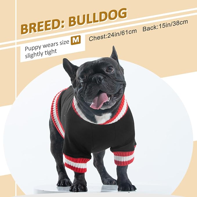 FUAMEY Dog Pullover Sweatshirt,Dog Winter Sweaters Warm Dog Clothes Dog Vest Thick Puppy Pullover Soft Pet Fleece Sweater Cute Doggie Boy Girl Outfit for Small Medium Dogs Black XL - PAWPICO