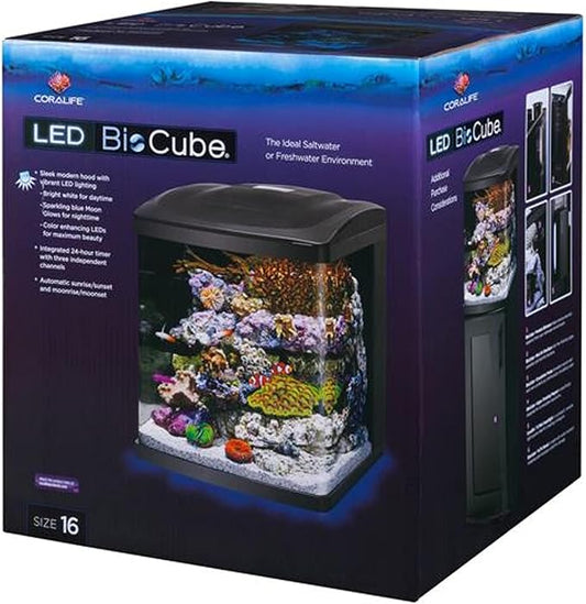 Coralife LED BioCube Aquarium Fish Tank Kit, 16 Gallon Coralife