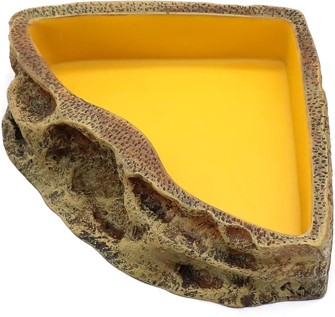 Reptile Feeder Resin Bowl Amphibian Reptile Bowl for Reptile Lizard Gecko Bearded Dragon Turtle relaqcc