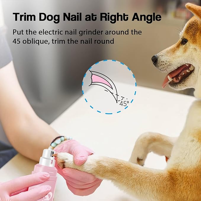 Casfuy Dog Nail Grinder Upgraded - Professional 2-Speed Electric Rechargeable Pet Nail Trimmer Painless Paws Grooming & Smoothing for Small Medium Large Dogs & Cats - PAWPICO